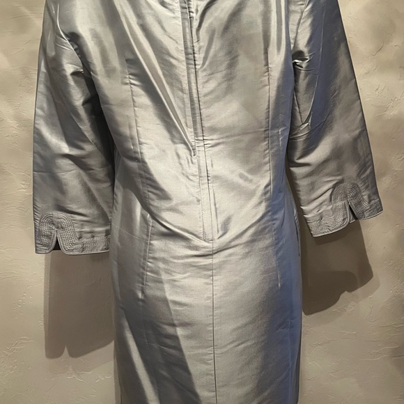 J. Crew Silver Silk Tunic Dress Size 8 NWT - Picture 3 of 12